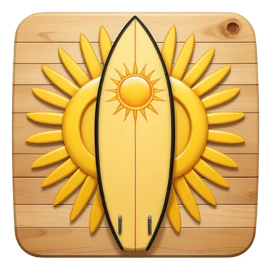 Surfboard with sun logo in the contre sticker