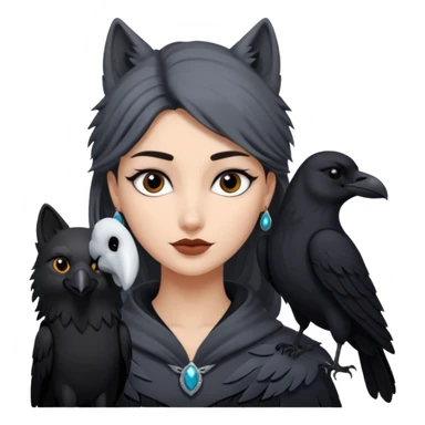 Black aly is the wife of cregan stark and looks like Hande Erçel. She had a raven and a wolf around her  sticker