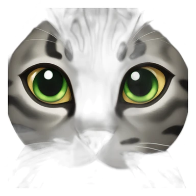 Black and Grey bengal cat green eyes sticker