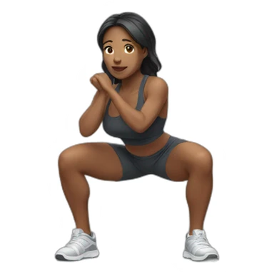 woman doing squat sticker