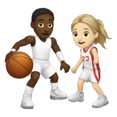 Rec and white Knight playing  girls basketball sticker