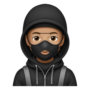 skier with black goggles hoodie and face mask looking stylish like an underground rapper. I said mask pls no face showing  sticker