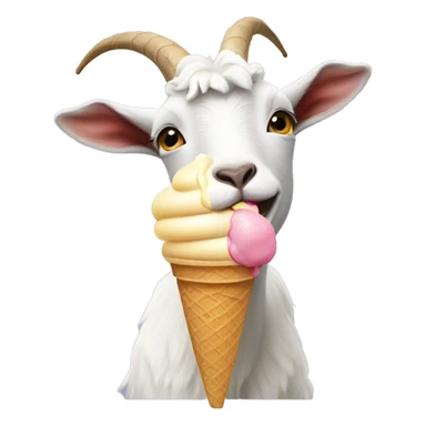 A goat licking a ice cream cone sticker