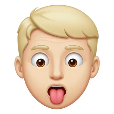 man with toung sticking out sticker