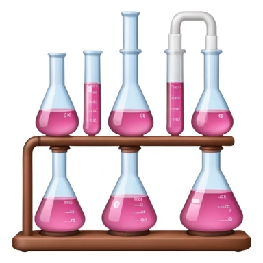 pink and brown chemistry lab equipment sticker