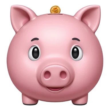 cute pink piggy bank with round snout and classic coin slot sticker