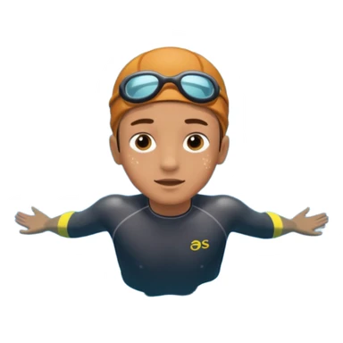 Underwater boy swim sticker