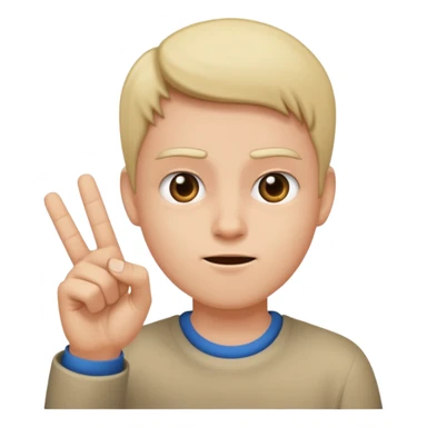 a straight face with a flipping off sticker