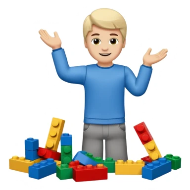 boys playing with legos full body sticker
