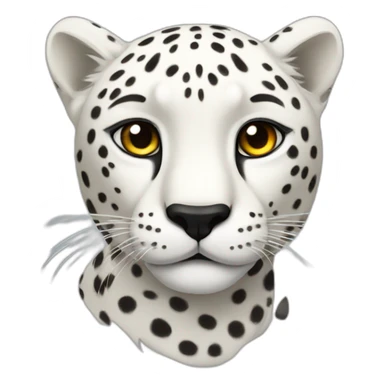 white cheetah with a black mane sticker