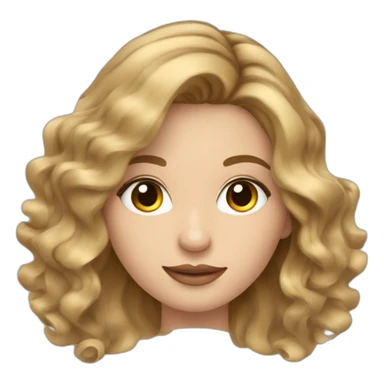 Mujer de cabello rubio tipo balayage creando contenido para redes sociales sticker