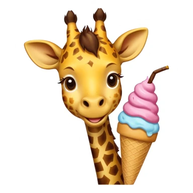 dondurma yiyen zürafa sticker