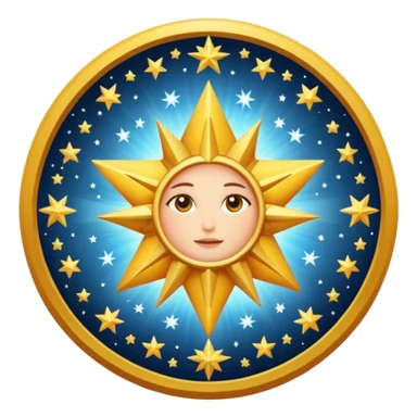 Bright star (divine guidance) circle sticker