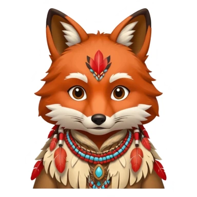 fox in a Native American costume sticker