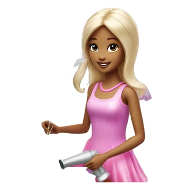barbie garden fairy watering flowers sticker
