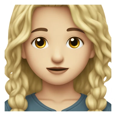 A dark brown haired boy, with brown eyes, kissing a blonde girl with blue green eyes sticker