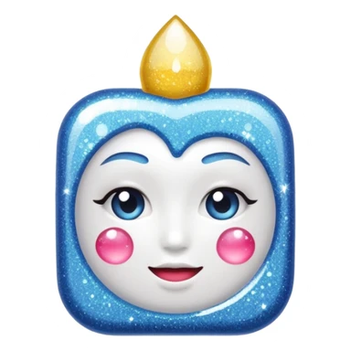 glitter white health sticker