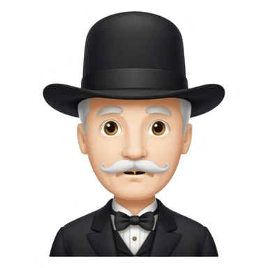very big white moustachhe and typical 1900 black elegant clothes and hat . he is speaking sticker