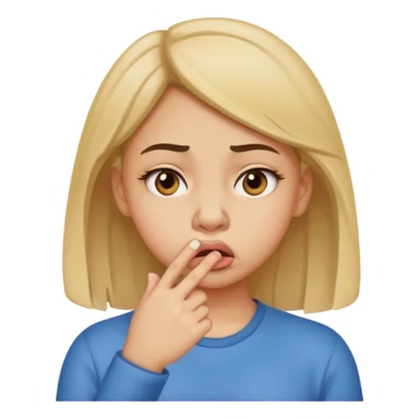 create a girl who is pinching her nose because she is smelling something bad sticker