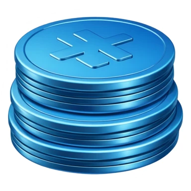 blue coins credit in a package sticker