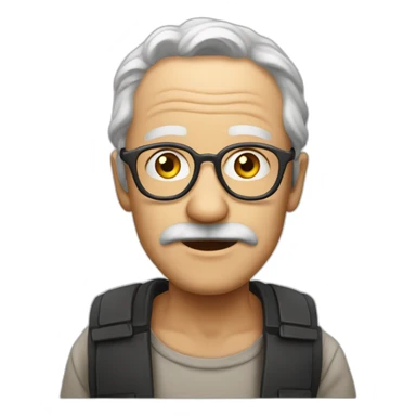 Recreate the ok cool with the Face of a old man from Europe sticker