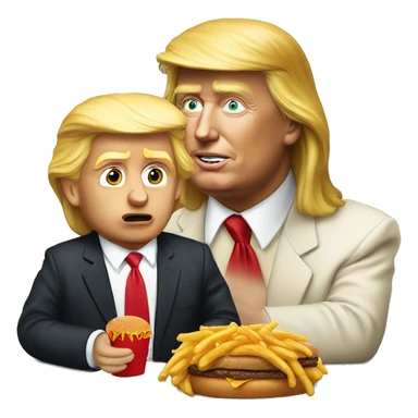 Donald trump eating McDonalds with Jesus sticker