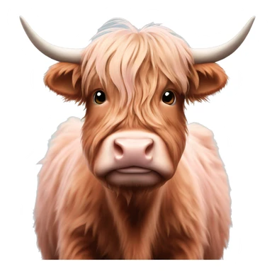 cute highland cow with pale pink biw sticker