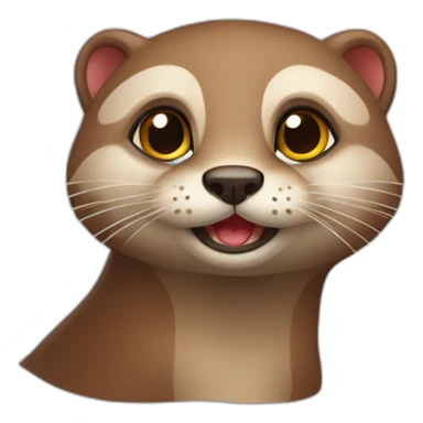 loutre sur un chat roux sticker