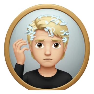 mirror selfie sad men blond hairs sticker