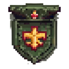 military rank insignia, pixel art, retro video game style, small and detailed sticker