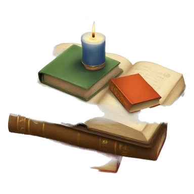 vintage tray with books and candle sticker