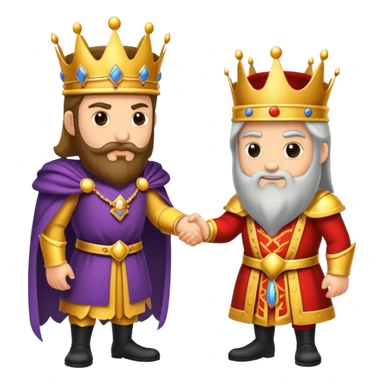 un rey dandole mano a su enemigo malo caucasian  sticker