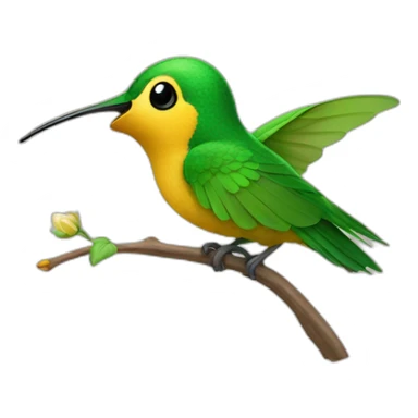 emoji de un colibrí acostado al lado de una niña que está durmiendo sticker
