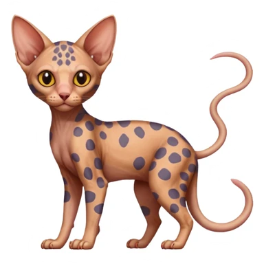 Lykoi-Sphynx-Rust-spotted-cat-fusion-hybrid-animal-creature, full body sticker