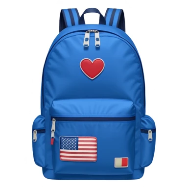 blue backpack with tommyjeans logo like american flag ony at the bottom pocket  sticker