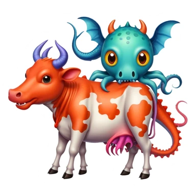 🐮+🦑+🐲+☣️= sticker