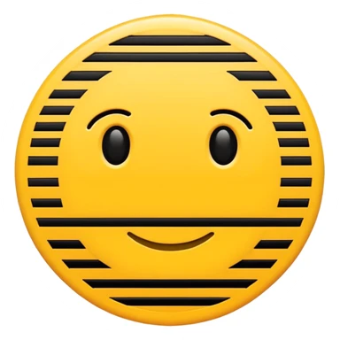 minimal emoji of a circle made out of 6 evenly spaced black horizontal lines sticker
