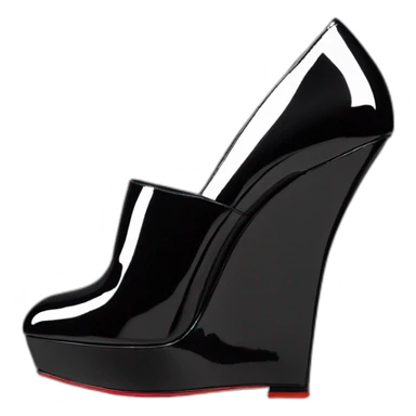 One WEDGE heel LOUBOUTIN black PATENT sticker