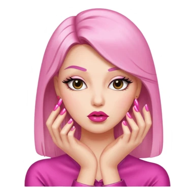 Diva pouting and showing off nail set sticker