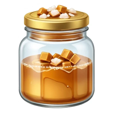Salted caramel jar with small peaces of salt and without face emoji  sticker