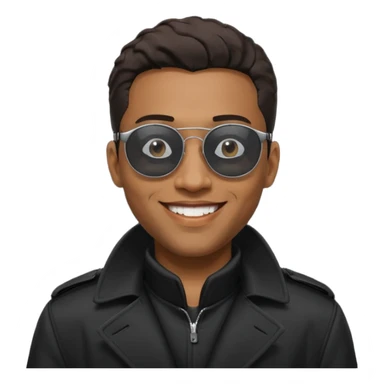 black man in black trenchcoat and matrix sunglasses sticker