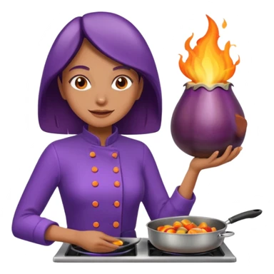 Seductively cooking an eggplant. It is getting hot in here. 🔥  sticker