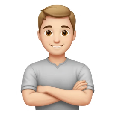 arms crossed around neck guy laughing  sticker