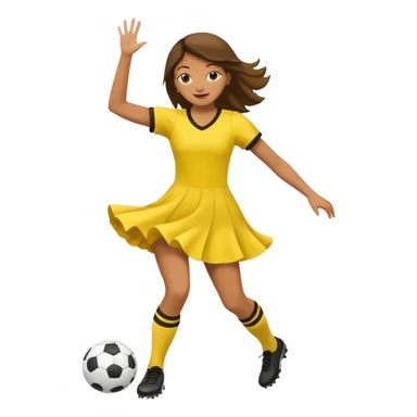 Soccer Player baoy dance in yellow dress sticker