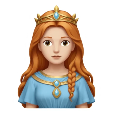 Minerva, Wisdom Goddess from Rome Mythology with long reddish blonde hair, light blue outfit sticker