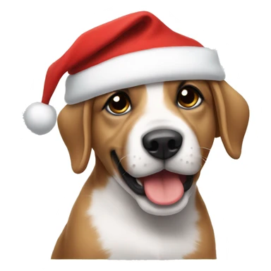 puppy wearing a santa hat sticker