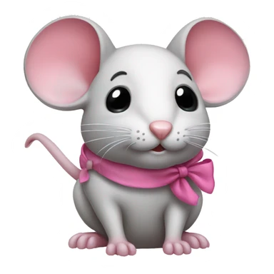 Mouse with pink bow crying sticker