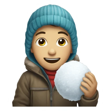 Boy witg snowball sticker
