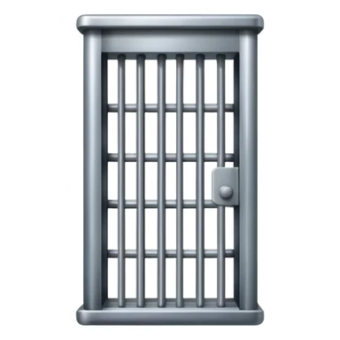 If there was a jail cell emoji in iOS, how would you design and iOS style emoji. Create an jail cell emoji with no prisoner. (Not a cage must be 4 rods facing) sticker