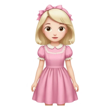 Cottagecore style ultra cute vintage material pink dress sticker